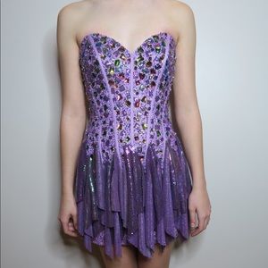 Sherri Hill metal mesh cocktail dress